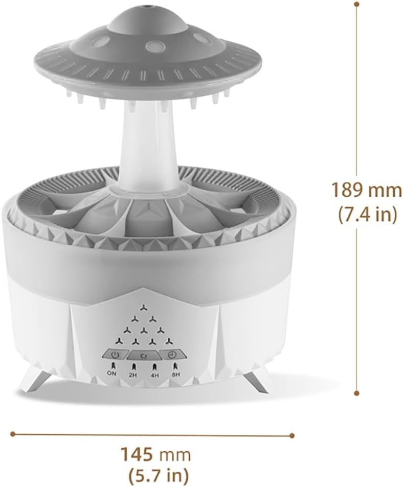 Essential Oil Diffuser, 350ML Rain Cloud Humidifier, 7 Colors Night Rain Diffuser with Remote Control Timing, Air Humidifiers and Aromatherapy Diffuser,3 Timer,Waterless Auto Off