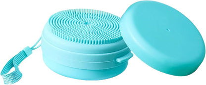 Silicone Body Scrubber, Portable Shower Brush, Lightweight 2 in 1 Tool, Soap Dispenser Built-In, Skin Care Accessory for Daily Cleansing, Spa, Travel, Bath, Blue, Pink, 1 Piece