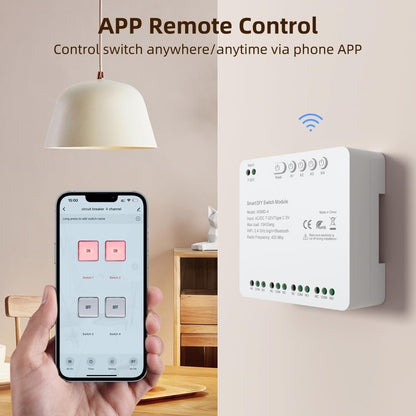 WiFi Switch Module for Home Automation, Voice Control via Alexa & Assistant, Easy Installation Remote Control Switch (White, 10A/Gang)