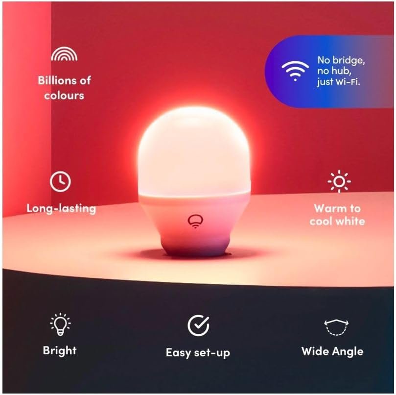 LIFX Colour A60 1000 lumens [B22 Bayonet Cap], Billions of Colours and Whites, Wi-Fi Smart LED Light Bulb, No Bridge Required, Compatible with Alexa, Hey Google, HomeKit and Siri.