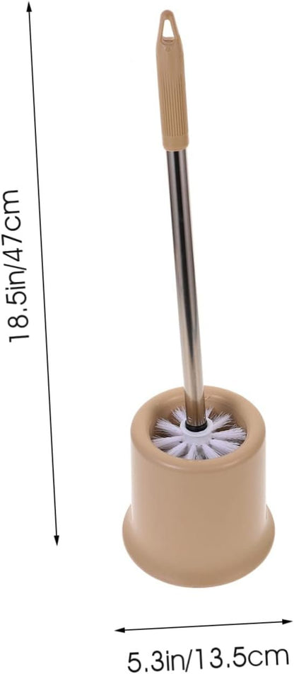 JEWEDECO Bathroom Cleaning Essential Stainless Steel Toilet Brush Holder Round Brush for Storage Stiff Bristle Long Handle Sanitary