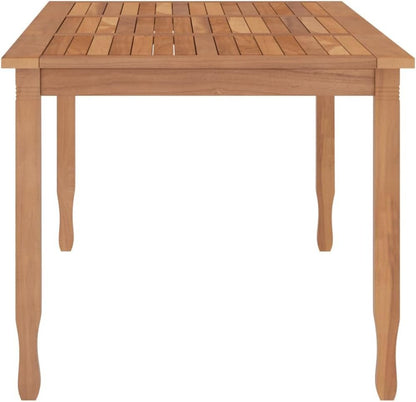 vidaXL Garden Dining Table - Solid Teak Wood Construction, Large Spacious Tabletop, Versatile Design, Easy Assembly and Long-lasting Use for Patio, Deck, Balcony, and Various Outdoor Areas