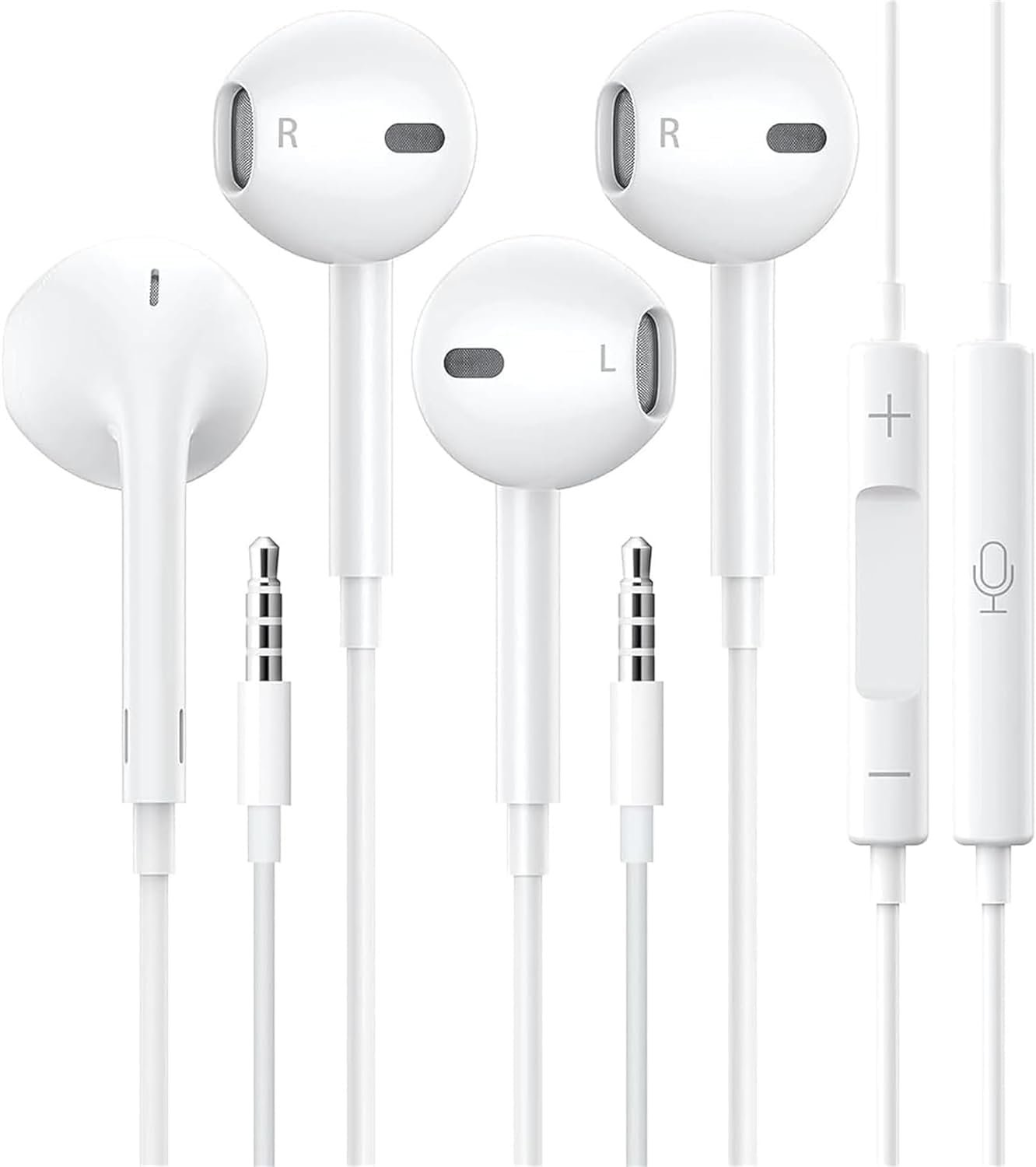 2 Pack Apple Earbuds/Headphones/Earphones with 3.5mm Wired Earbuds [Apple MFi Certified] Built-in Microphone&Volume Control Compatible with iPhone,lPad,lPod,PC,MP3/4,Android Most 3.5mm Audio Devices
