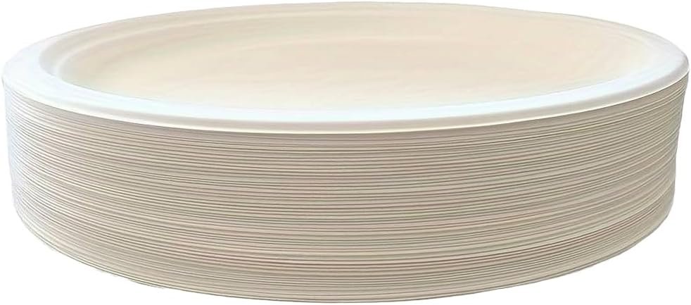 Clarina - Sugar Cane Plates - Eco Paper Plates - Disposable Tableware - Disposable Plates Pack of 50-32 x 26 cm - Environmentally Friendly - Biodegradable