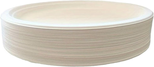 Clarina - Sugar Cane Plates - Eco Paper Plates - Disposable Tableware - Disposable Plates Pack of 50-32 x 26 cm - Environmentally Friendly - Biodegradable