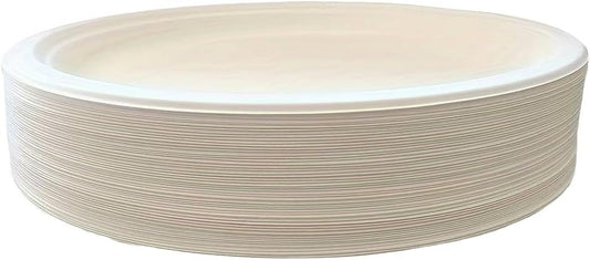 Clarina - Sugar Cane Plates - Eco Paper Plates - Disposable Tableware - Disposable Plates Pack of 50-32 x 26 cm - Environmentally Friendly - Biodegradable