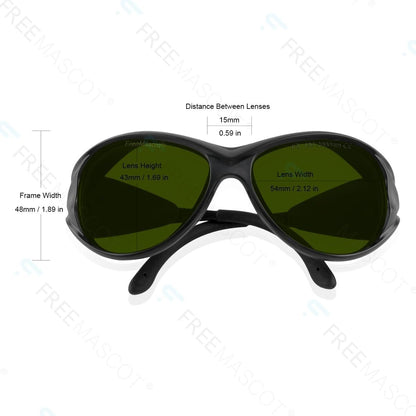 FreeMascot IPL Glasses 190nm-2000nm Laser Eye Protection Glasses for Tanning, Laser Hair Removal (Green)