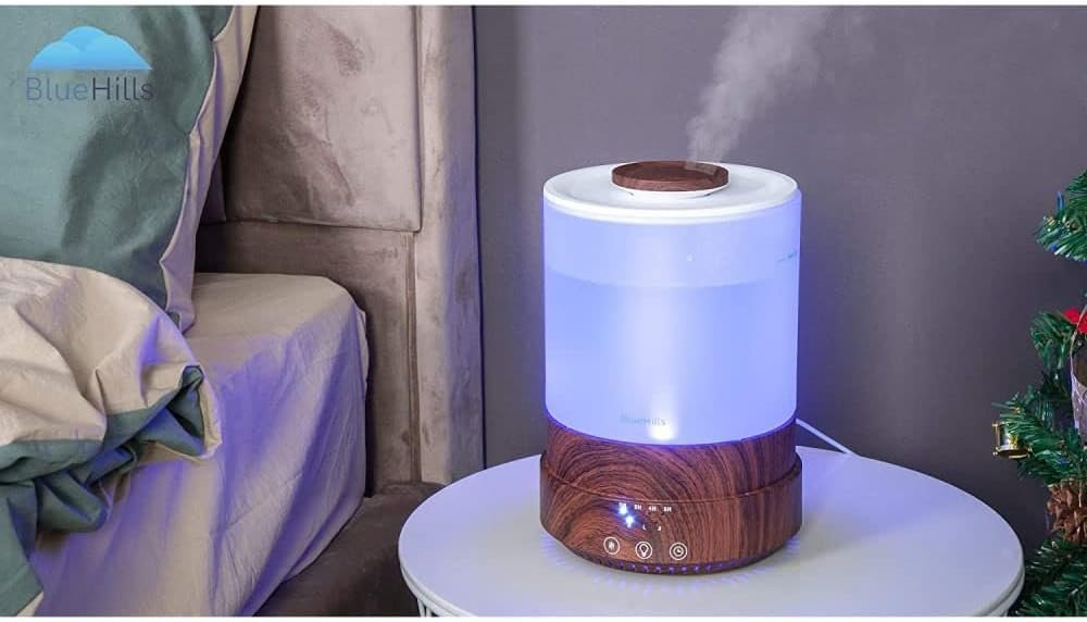 BlueHills Premium 2500 ML XL Essential Oil Diffusers - 30 Hr Run Aromatherapy Diffuser & Air Humidifier Mist for Large Room - 7 LED Colors Oil Diffuser Essential Oils for Home w/Auto Shut Off - F003