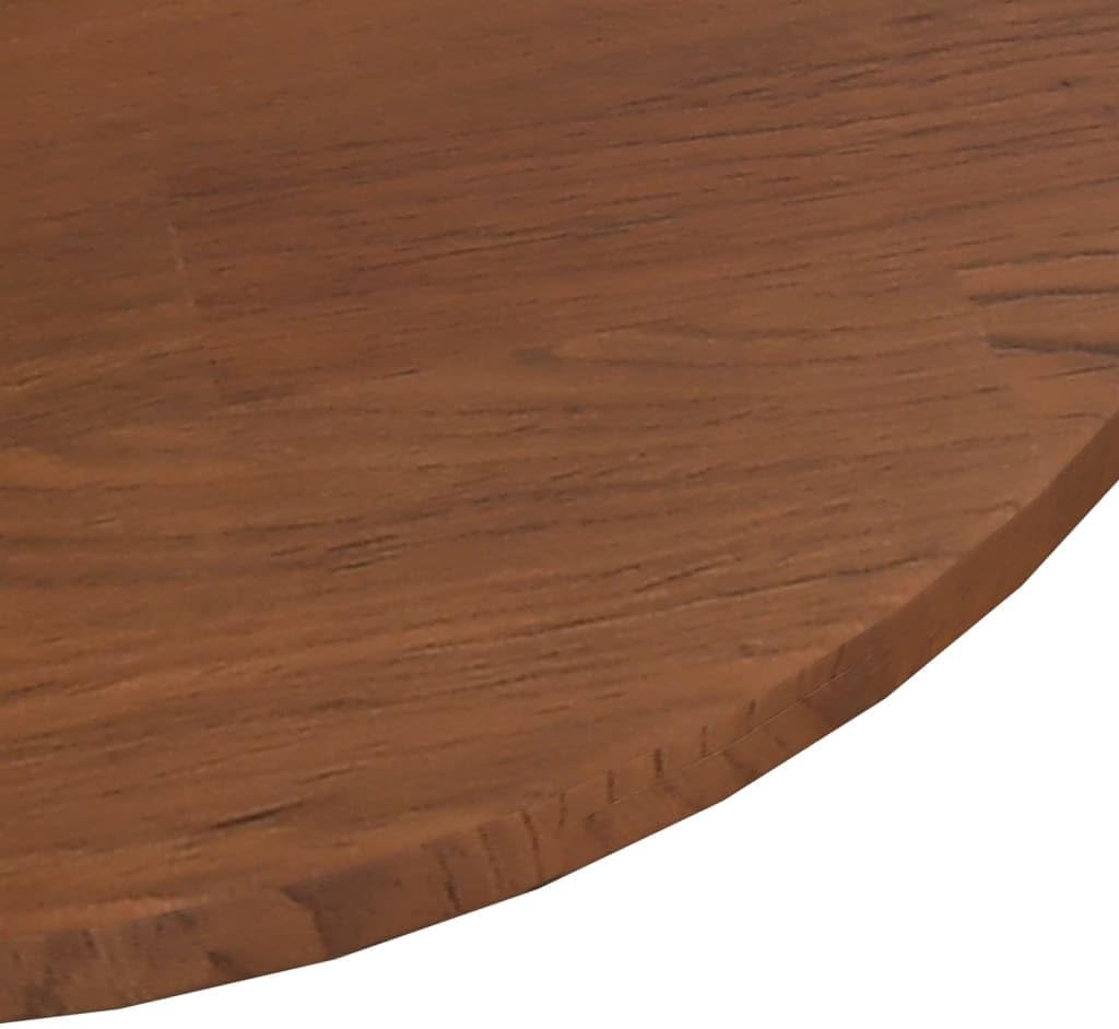 Round Replacement Dining Table Top, 70 cm Diameter, Solid Oak Wood, Dark Brown, Bar Table for Commercial Use, Caffè, Ristorante, Coffee Shop Furniture