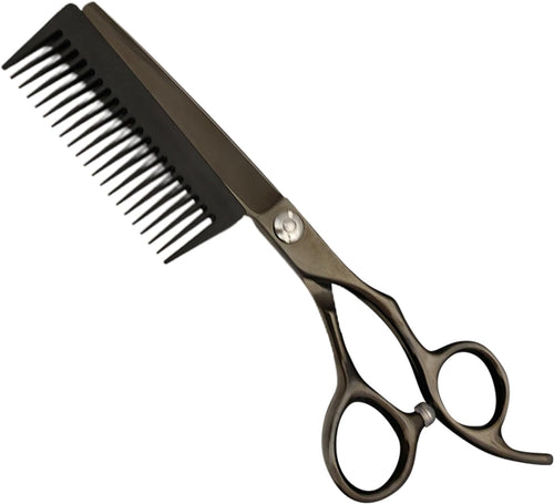 Forbici da Parrucchiere | Attrezzi Per Taglio Capelli - Forbici Sfoltitrici 2 in 1 con Pettine Rimovibile per Uomo Donna Taglio Capelli a Casa Viaggio Parrucchieri Salone Domestico Cura Personale