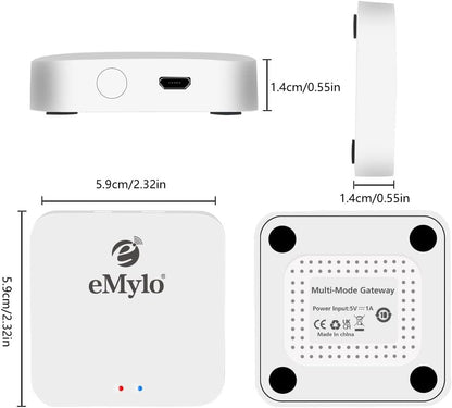 eMylo 5.0 Bluetooth&3.0 ZigBee Gateway 3 In 1 Wireless Remote Control Gateway Smart Bluetooth ZigBee WiFi Hub for Home Automation Compatiable with Alexa, Google Home work with Smart Life/Tuya App
