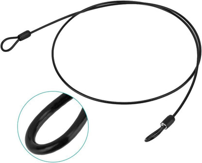Outdoor Travel Security Cable Lock, 100CM/3.3ft 2mm Internal Steel Wire + External Plastic Bike Scooter Lock, Braided Steel Coated Safety Cable Luggage Lock,Safety Cable Wire Rope (Black)