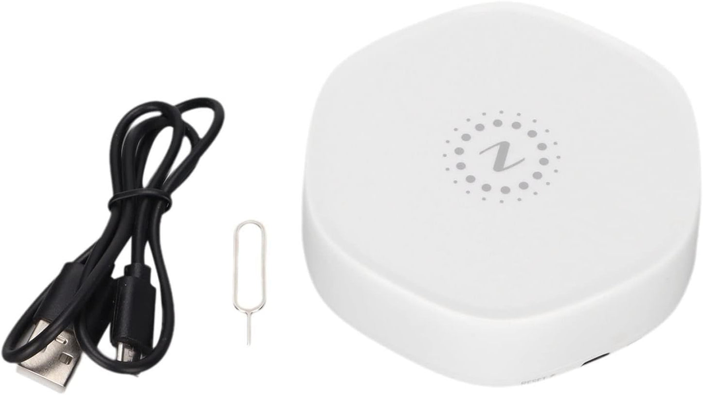 YZG12 Wireless Smart Gateway APP Remote Control Intelligent Gateway Hub for Tuya ZigBee 3.0 Home Automation System White ABS Compact Design