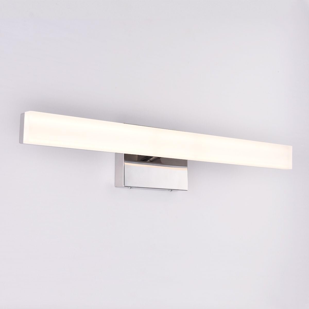 mirrea 24in Modern LED Vanity Light for Bathroom Lighting Dimmable 24w Chromed (Warm White 3000K)