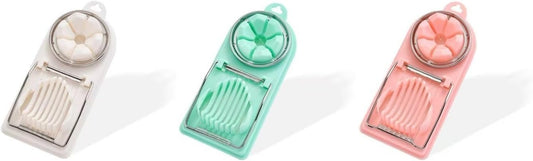 Returntrue Stainless Steel Egg Slicer Set of 3 (White, Green, Pink) â€“ Durable Kitchen Tool for Boiled Eggs, Salads, Meal Prep, Bento Boxes â€“ Ideal for Healthy Meals, Home Kitchens, Fitness Enthusiasts