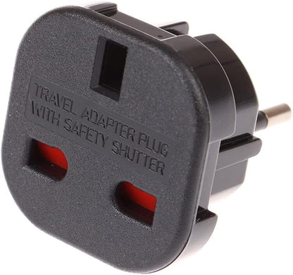 Cablepelado - UK Plug to EU Plug Adapter - Black