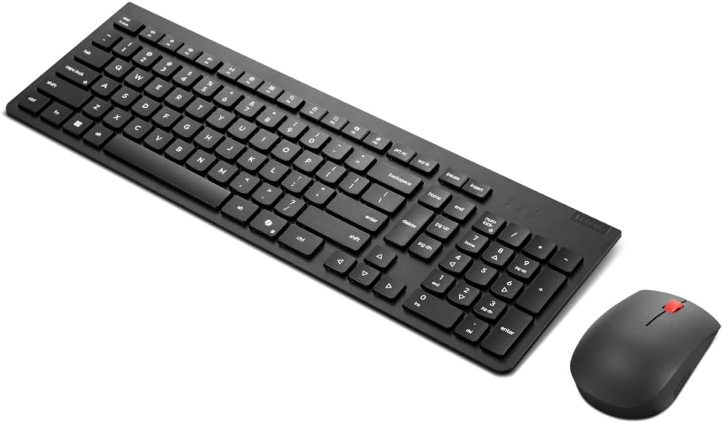 Lenovo Essential Wireless Keyboard & Mouse Combo Gen 2, 2.4 GHz Wireless Nano USB, Full Size Ambidextrous Mouse, AES-128 Encryption Keyboard, Black
