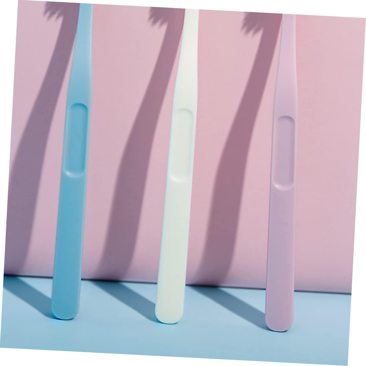 LALAFINA 3 Color Nylon Bristle Toothbrushes 9 Pcs Hard Hair Perfect for Adults Oral Health Care