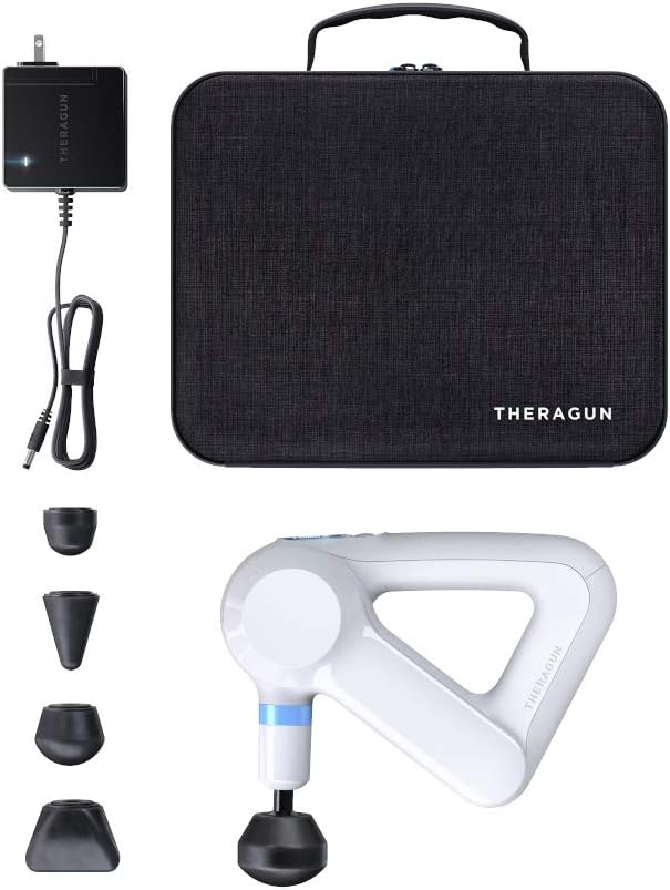 Theragun Elite - Handheld Electric Massage Gun - Bluetooth Enabled Percussion Therapy Device for Athletes - Powerful Deep Tissue Muscle Massager with QuietForce Technology - 4th Generation - White