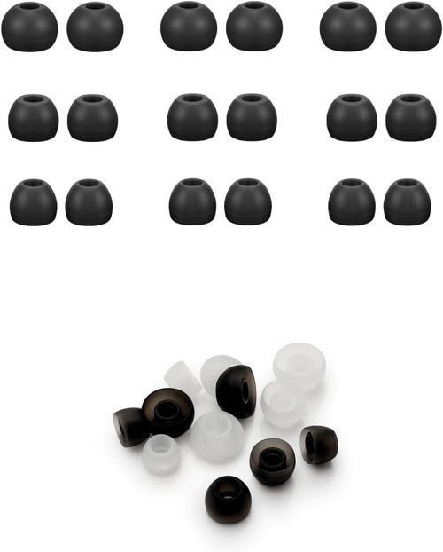 Earbuds Ear Tips Replacement 3 Sets (9 Pairs), Soft Silicone Multi Sizes Pack, Small Medium Large S/M/L, Fit for in-Ear Headphone Earphone Headset (Black 3 Sets)