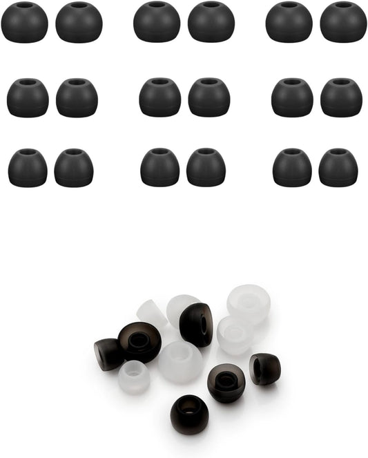 Earbuds Ear Tips Replacement 3 Sets (9 Pairs), Soft Silicone Multi Sizes Pack, Small Medium Large S/M/L, Fit for in-Ear Headphone Earphone Headset (Black 3 Sets)