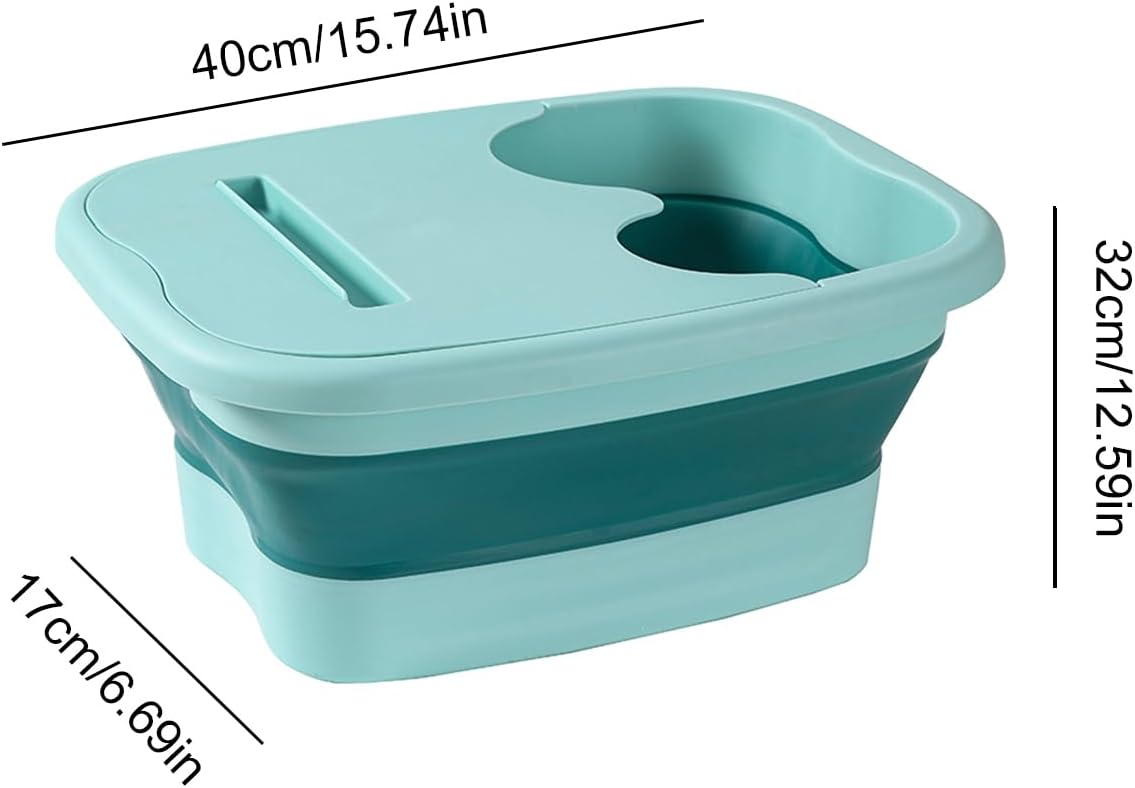 Vasca da bagno pieghevole con rulli massaggianti, vasca da bagno per piedi, con attrezzi per spa, secchio portatile per atleti, viaggi, campeggio, pedicure, casa, spa