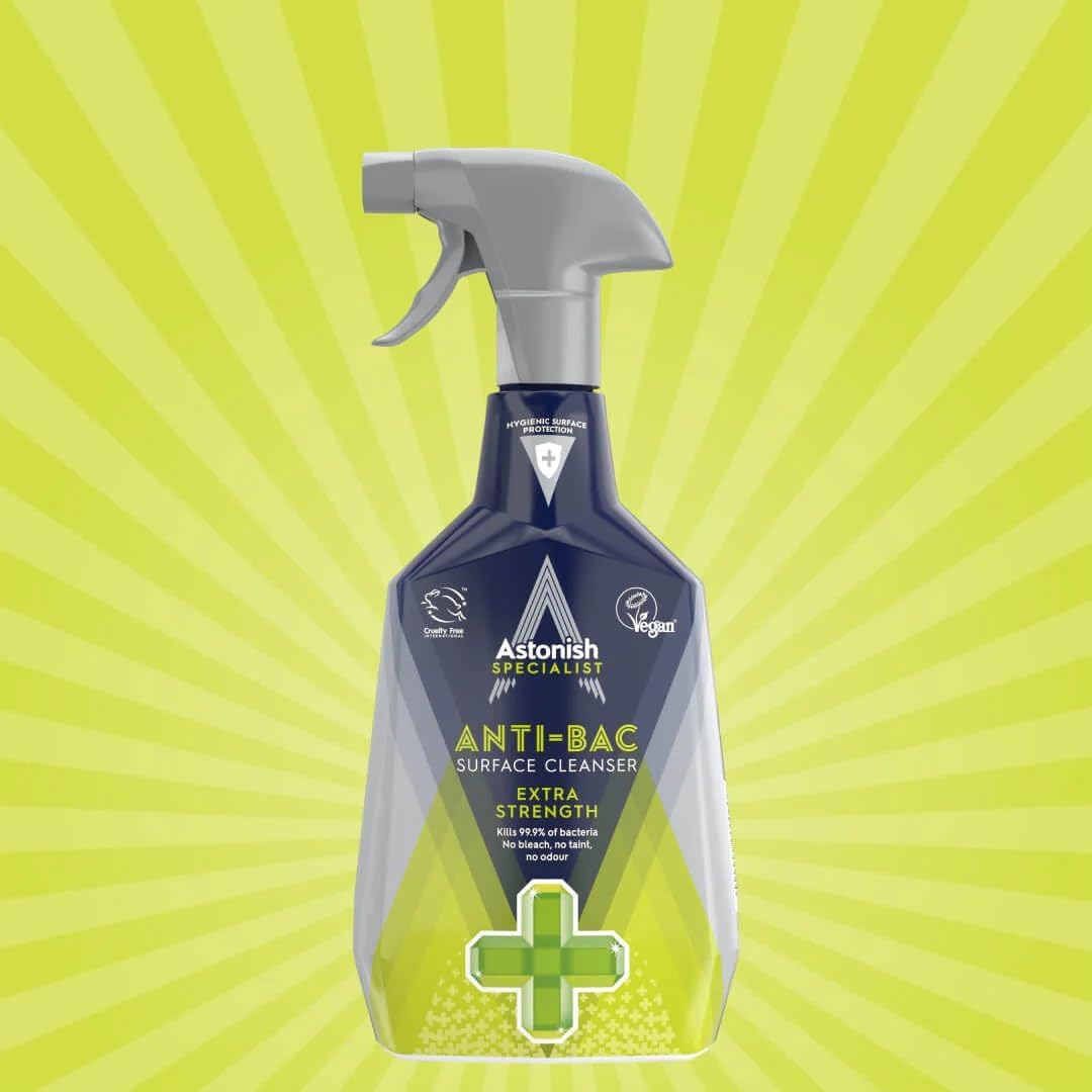Astonish Antibacterial Surface Cleaner (750ml) - Spray and Wipe Antibacterial Cleaner - Extra Strength Antibacterial Spray