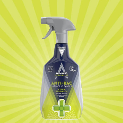 Astonish Antibacterial Surface Cleaner (750ml) - Spray and Wipe Antibacterial Cleaner - Extra Strength Antibacterial Spray