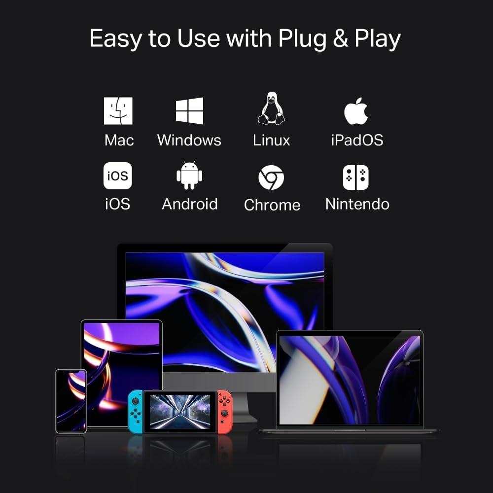 TP-Link 7-Port USB-C Hub (UH7020C): 4K HDMI, 100W PD Charging, 5Gbps Data, Dual SD/microSD Slots, Aluminum Case, Plug & Play for Windows, Mac, iPad, Android, Nintendo.