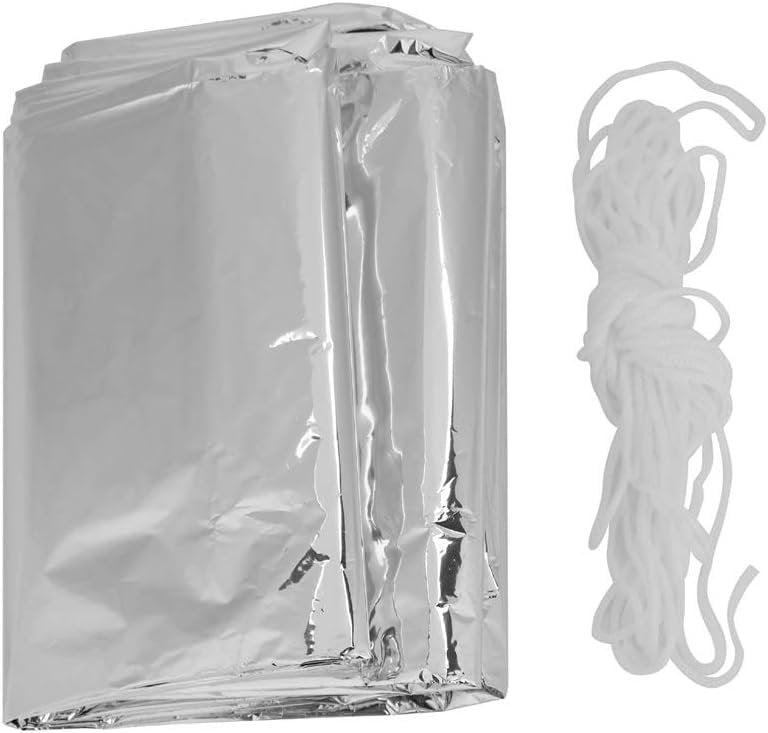 Outdoor Emergency Shelter Blanket Reflective Camping Hiking Survival Portable Tent Waterproof Windproof Lightweight Compact Design for Outdoor Enthusiasts Silver 96.46 x 57.09