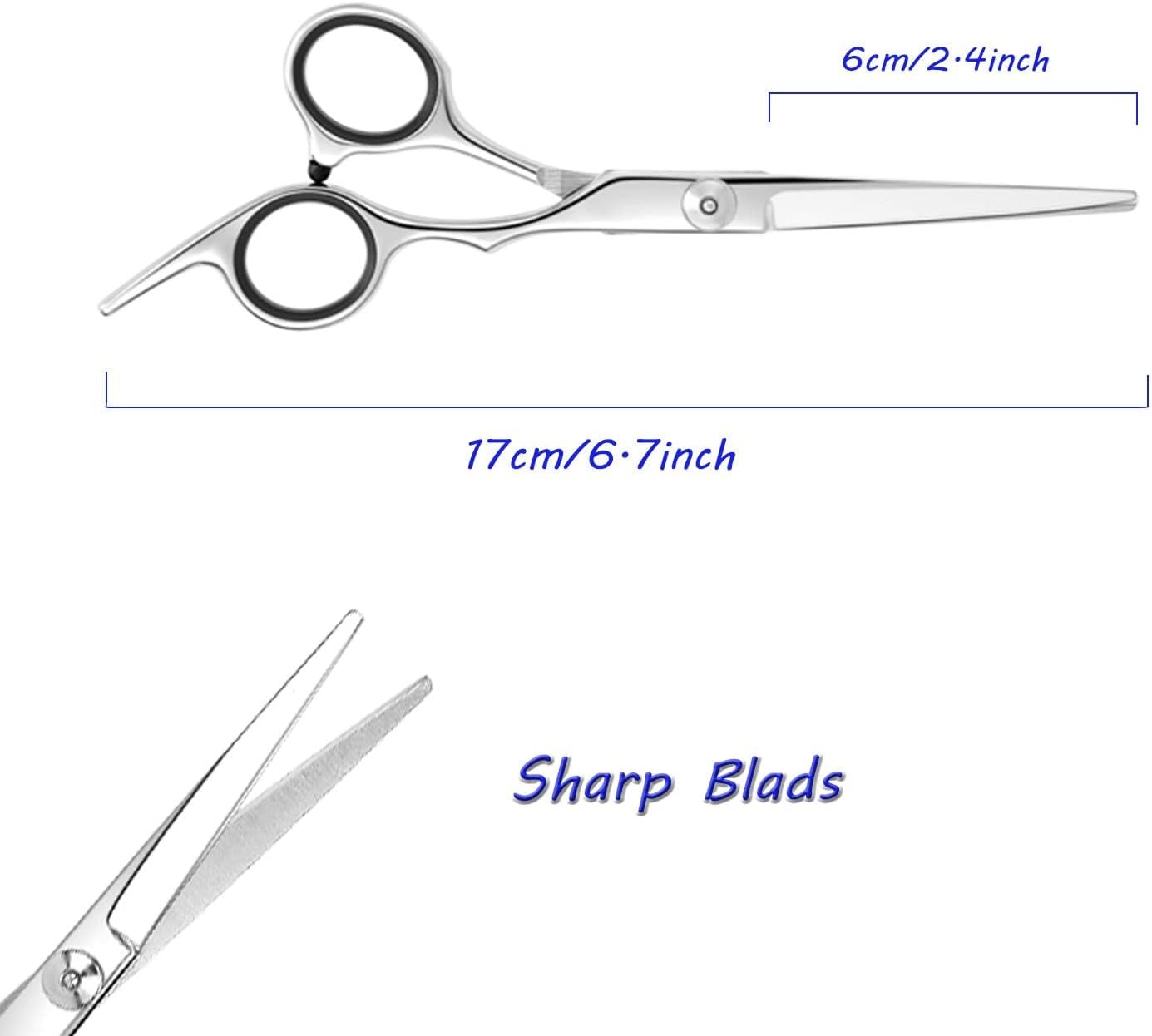 ESSOY Professional Hair Cutting Scissors/Shears (6.7-Inches), Stainless Steel Haircut Scissor with Fine Adjustment Screw for Home Salon,Barber Hairdressing Scissor for Women Men Kids
