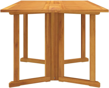 vidaXL Solid Teak Wood Folding Butterfly Garden Table - Versatile Outdoor Dining Furniture with Sturdy Tabletop and Foldable Design for Space Saving
