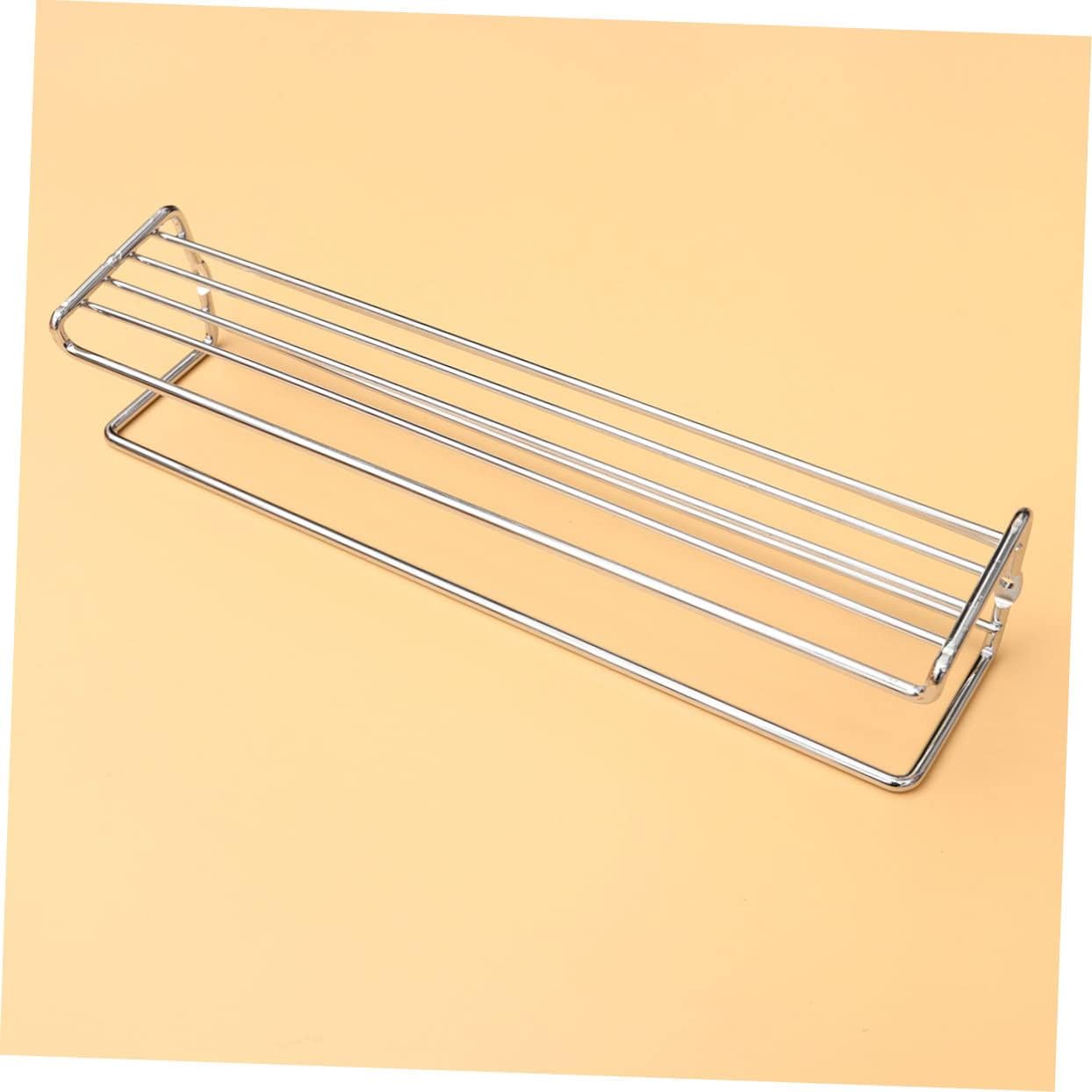 FUNOMOCYA 2pcs Stainless Steel Wall Mounted Kitchen Shelf Multi Functional Spice Storage Rack for Condiments Bathroom and Home Organization Silver