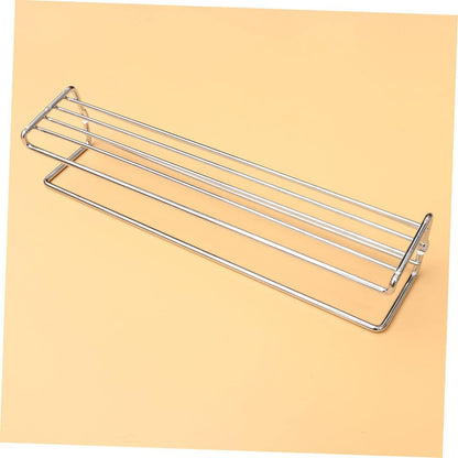 FUNOMOCYA 2pcs Stainless Steel Wall Mounted Kitchen Shelf Multi Functional Spice Storage Rack for Condiments Bathroom and Home Organization Silver