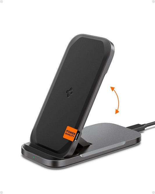 Spigen [Designed for Samsung] Qi Flex True 15W Super Fast Wireless Charger Stand & Pad for Samsung Galaxy S25 Plus Ultra S24 S23 Z Fold Flip 6 5 4 S22 Note 20 Note 10 and More [No Adapter Included]