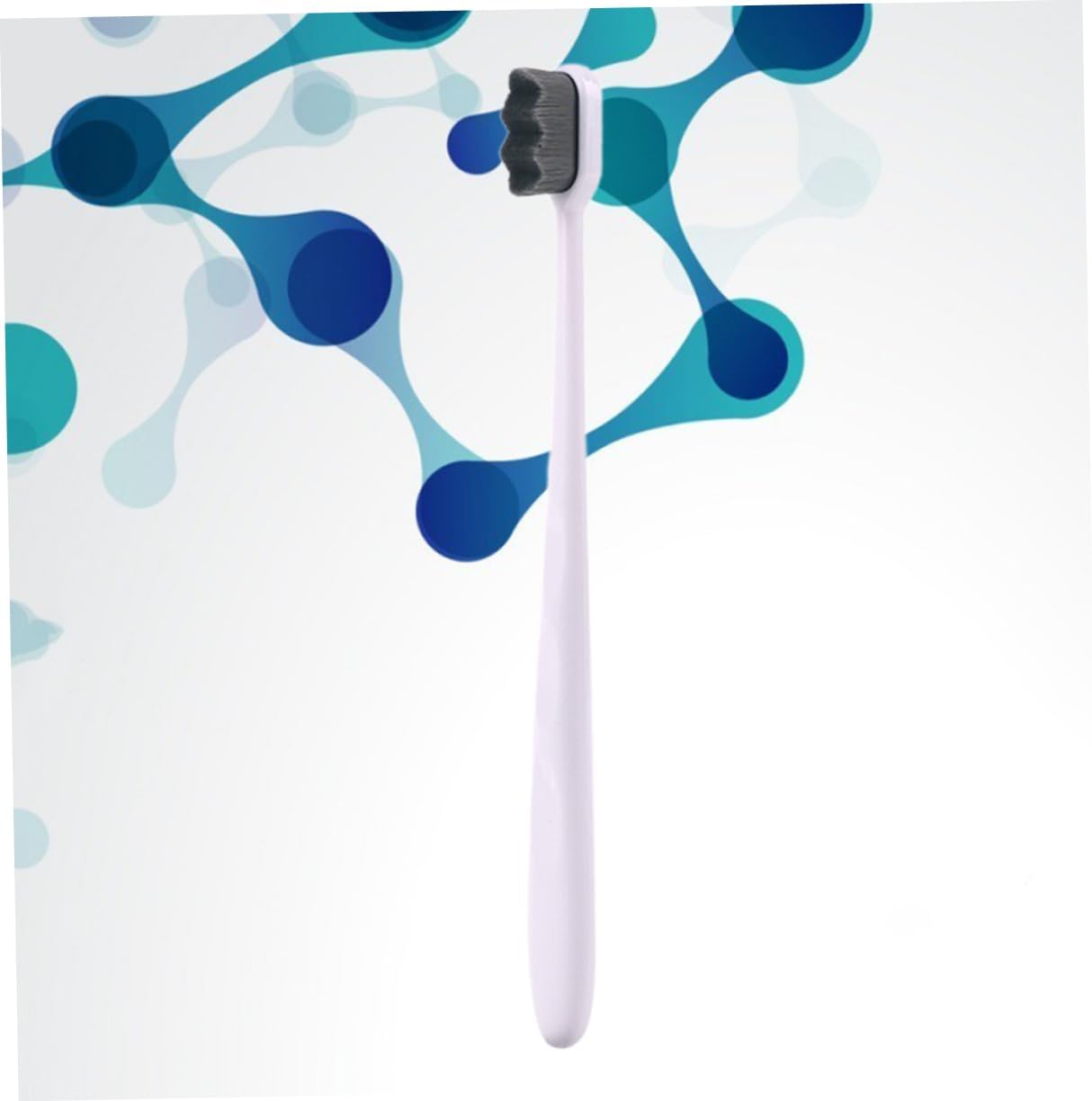 Gogogmee Daily Oral Care Tool Soft Black Hair White Handle Toothbrush Ergonomic Design Anti Grip