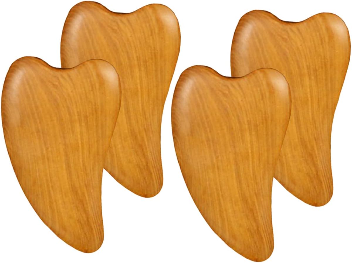 WOFASHPURET 2sets 4pcs Wooden Scraper for Facial Care Meridians Therapy Massage Tool Compact and Lightweight and Aging Treatment Travel Friendly Design 4pcs*2