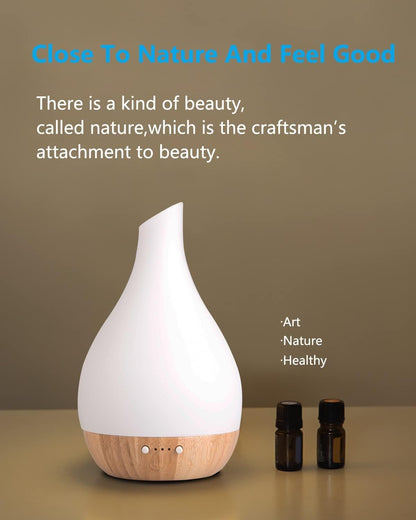 SOICARE Glass and Bamboo Ultrasonic Essential Oil Diffuser lamp, Eco-Friendly, Glass and Bamboo Aroma Diffuser, 4 Timers with Auto Off Function, Suitable for Home and Office, Ultra-Quiet 180 ml.