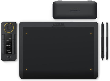 XENCELABS Drawing Tablet Bundle, 10 x 6 inch Wireless Graphic Tablet with Shortcut Keys, Pen Tablet with 2 Battery-Free Stylus, 8192 Levels Pressure for PC Mac Linux, Black