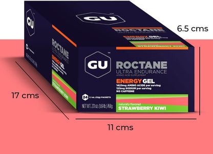 GU ENERGY Roctane Ultra Endurance Energy Gel, Strawberry Kiwi, 24-Count