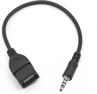 Coomoors USB to 3.5mm Jack Adapter Car Radio Auxiliary Audio Converter Male to AUX Cable to USB 2.0 Converter (Mp3 Audio Decoding Function Must Have Mp3)