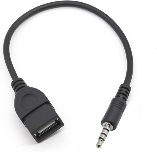 Coomoors USB to 3.5mm Jack Adapter Car Radio Auxiliary Audio Converter Male to AUX Cable to USB 2.0 Converter (Mp3 Audio Decoding Function Must Have Mp3)