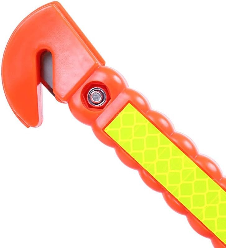 4 PCS GoDeCho Car Emergency Escape Window Breaker and Seat Belt Cutter Hammer with Light Reflective Tape,Life Saving Survival Kit