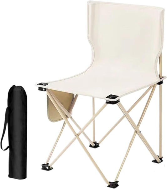 Nuytghr Foldable Camping Chair, Portable Beach Seat, Outdoor Travel Gear, 37 x 37 x 58 cm, Compact Storage Bag, 286 Lbs Weight Capacity, for Picnic, Festival, Hiking, Fishing, or Backpacking Use