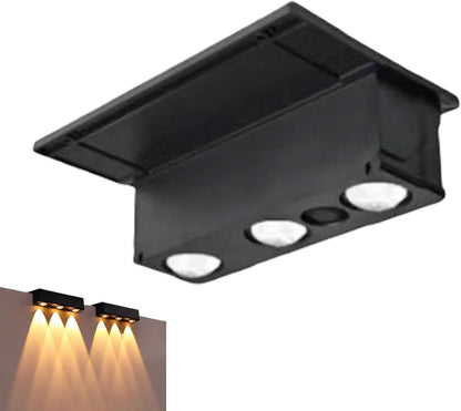 Outdoor Solar Light, Solar Fence Lights, 4.72x3.35in Decorative Smart Lighting Fixture, Automatic Sensor, Waterproof Led Stair Lamp for Patio, Deck, Poolside, Backyard Use