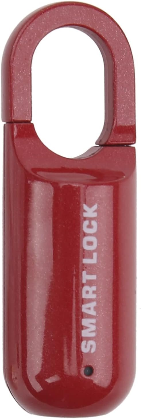 Blocco delle Impronte Digitali Antitheft Security USB Posta di Tiro Ricaricabile per la Custodia per Bagagli (BLACK) (rosso)