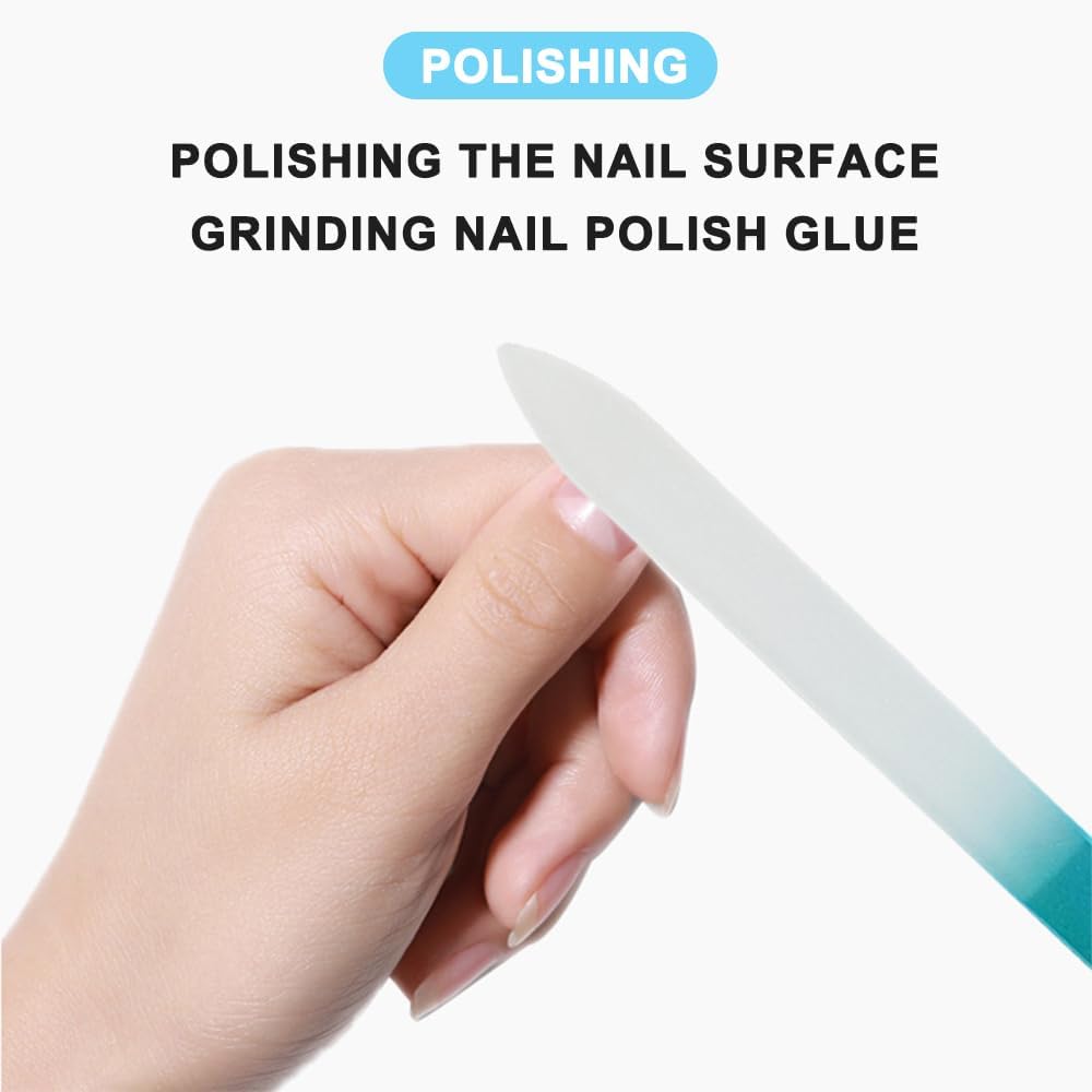 3 Pack Crystal Glass Nail File, Professional Fingernail Files with Case Etched Nail Care Crystals Glass,Unique Gifts For Women Adults