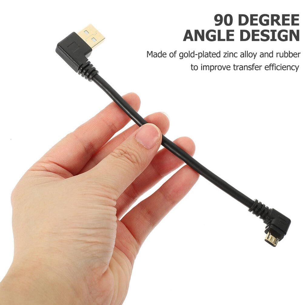 FUNOMOCYA 2 pcs Right Angle USB Cable Adapter for Data and Charging Compatible with Smartphones and Tablets