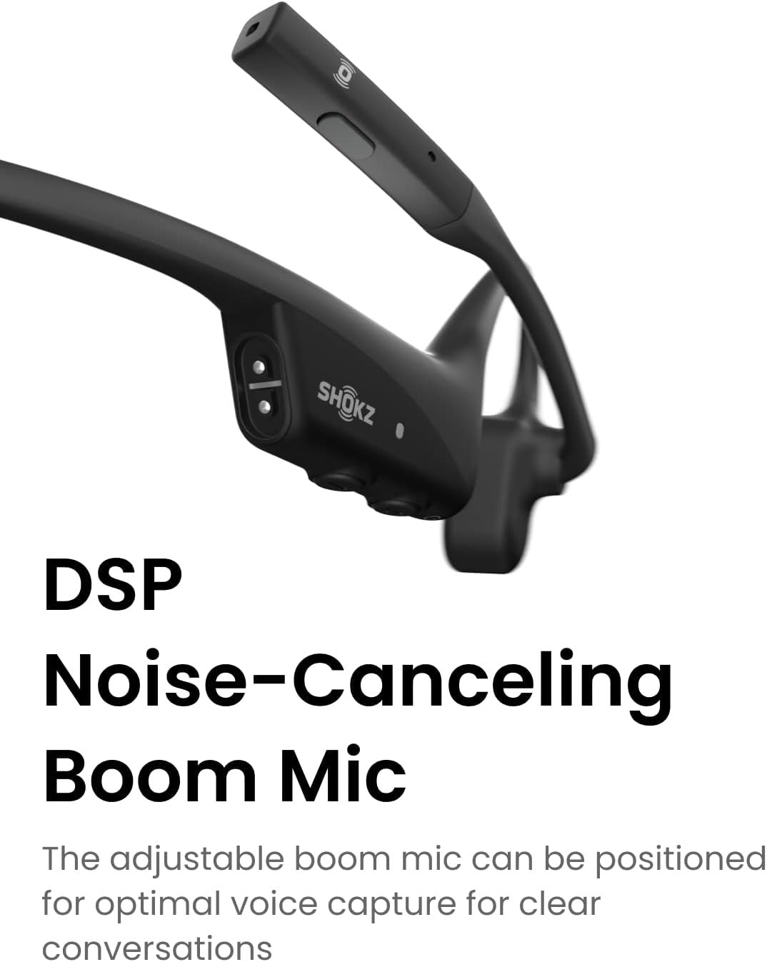 SHOKZ OpenComm2 UC - Bone Conduction Bluetooth Stereo Computer Headset with Boom Mic - USB-C Compatible with PC and Mac - Zoom Certified