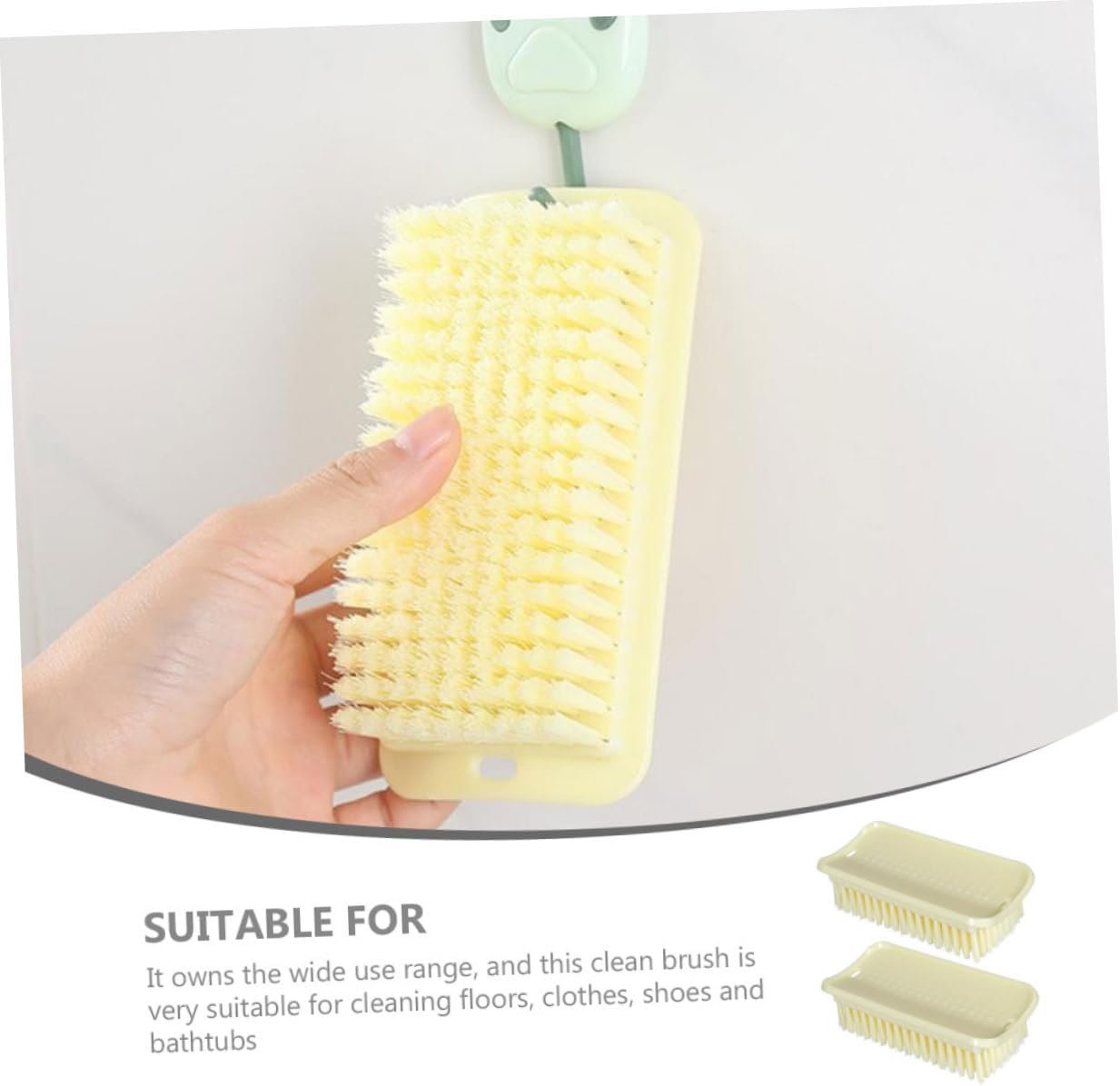GLEAVI Home Cleaning Essential 2-Piece Soft Bristle Brush Set for Shoes Laundry and More and Easy to Use